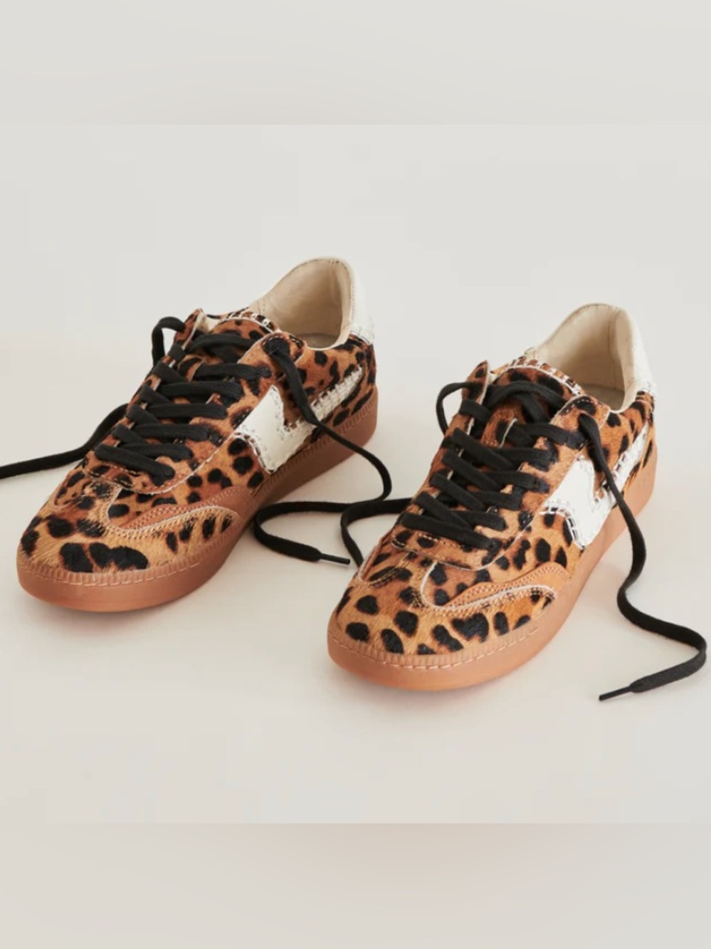 Dolce Vita Notice Stitch Calf Hair Leopard Sneakers
